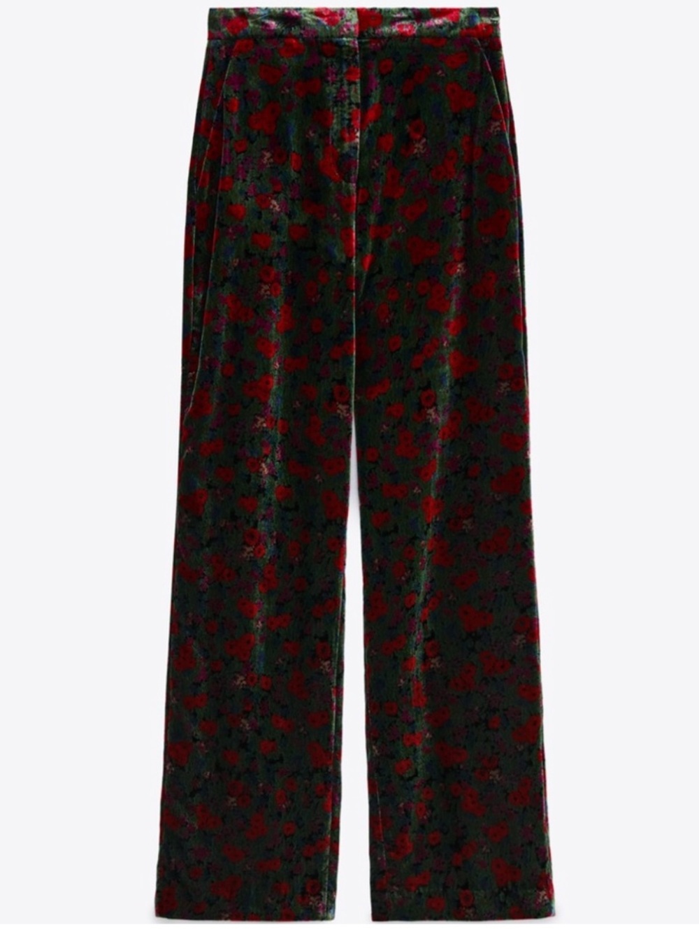 NWT Zara "The Charlotte" Floral Velvet Pants
